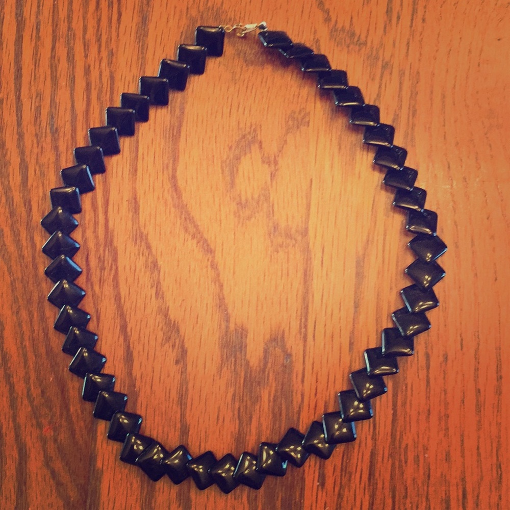 Black diamond shaped necklace
